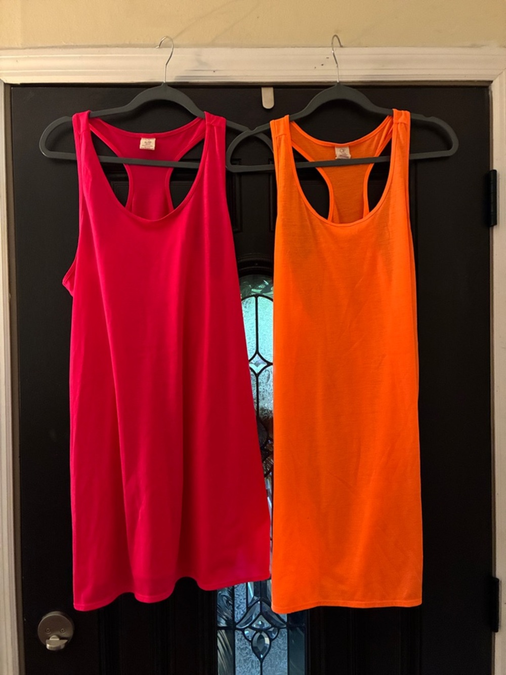 OP Women's Racerback Tank Dress - Hot Pink & Neon Orange